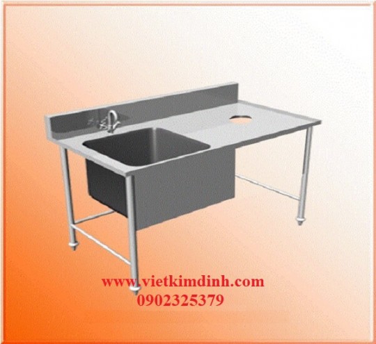 Bàn chậu rửa đơn lệch trái có lỗ xả rác